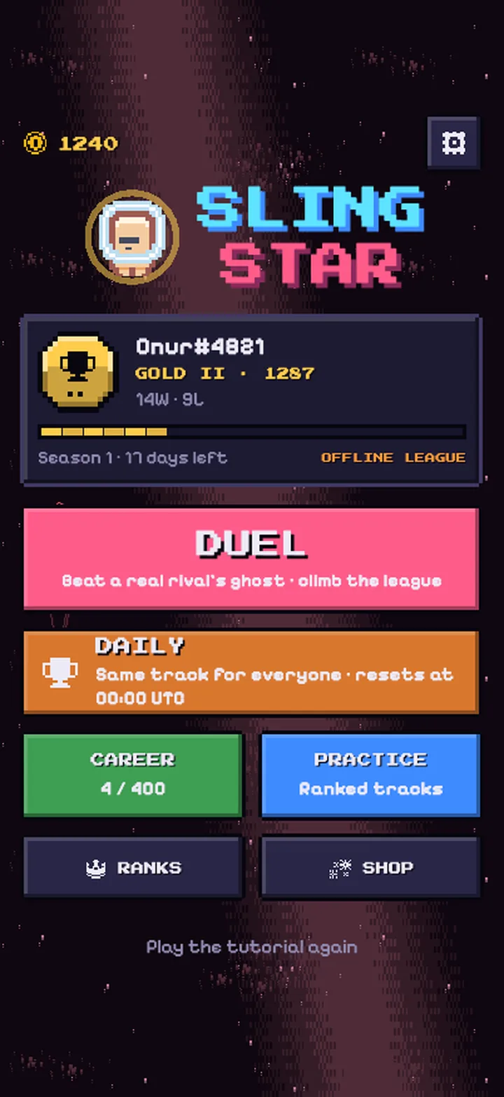 The Slingstar main menu on a phone