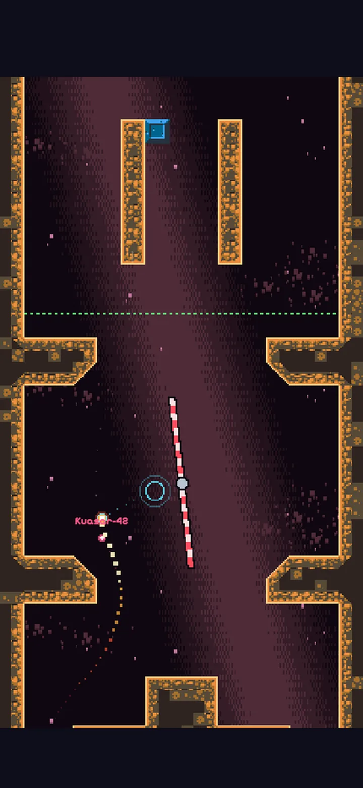 Checkpoints, boosters and orbs. The pink dot is your rival's ghost.