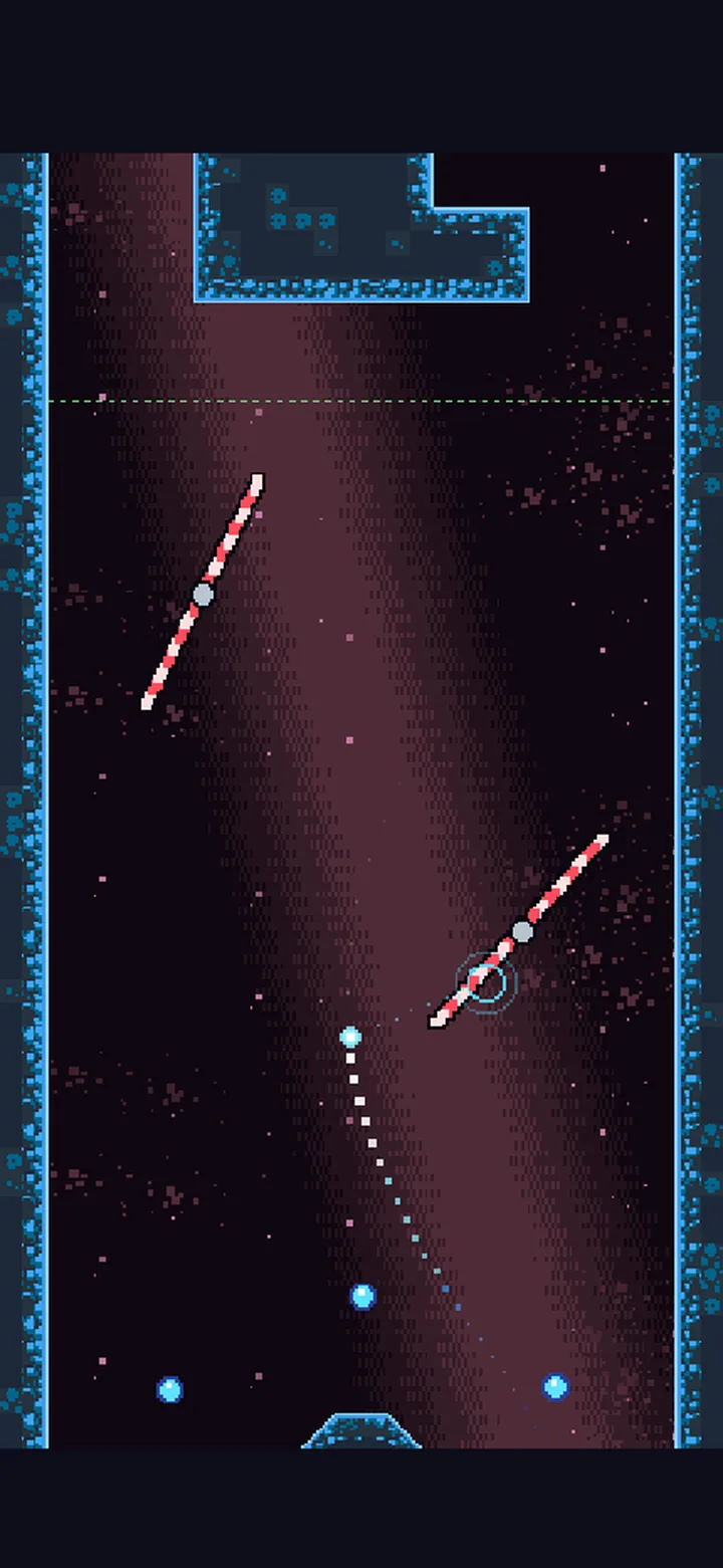 Graze the blue edge without touching it and you leave with speed.